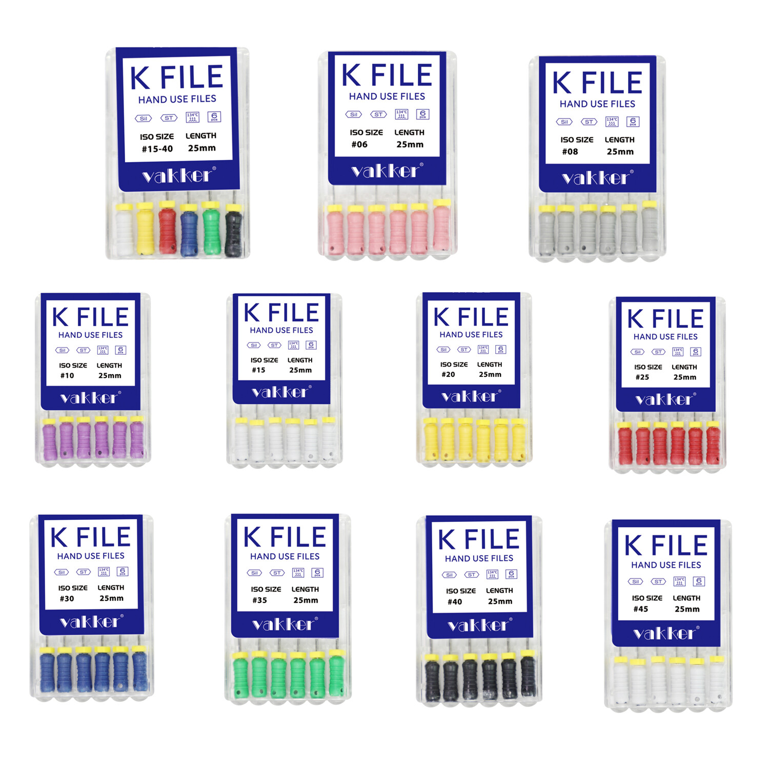 Dental K-Files Stainless Steel Hand Use Endo Root Canal File 21/25/31mm All Size