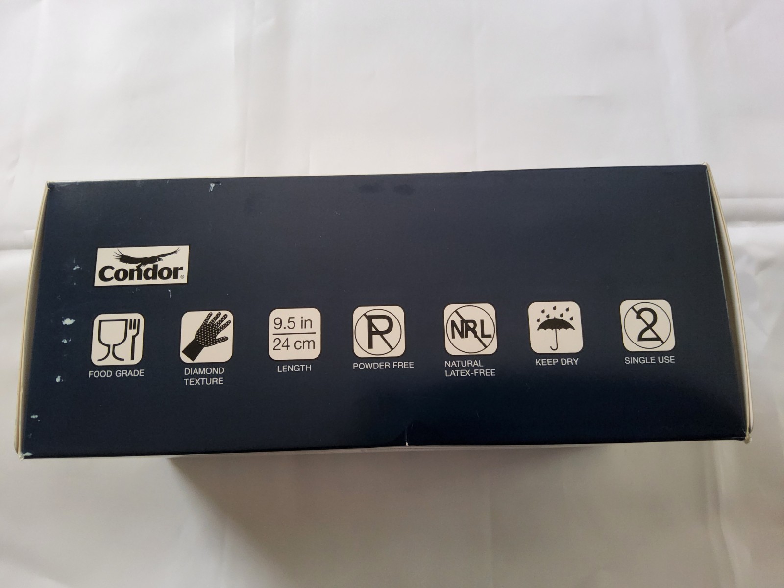 CONDOR Nitrile Disposable Gloves,Black, L PK100 819MF5 Diamond texture NEW