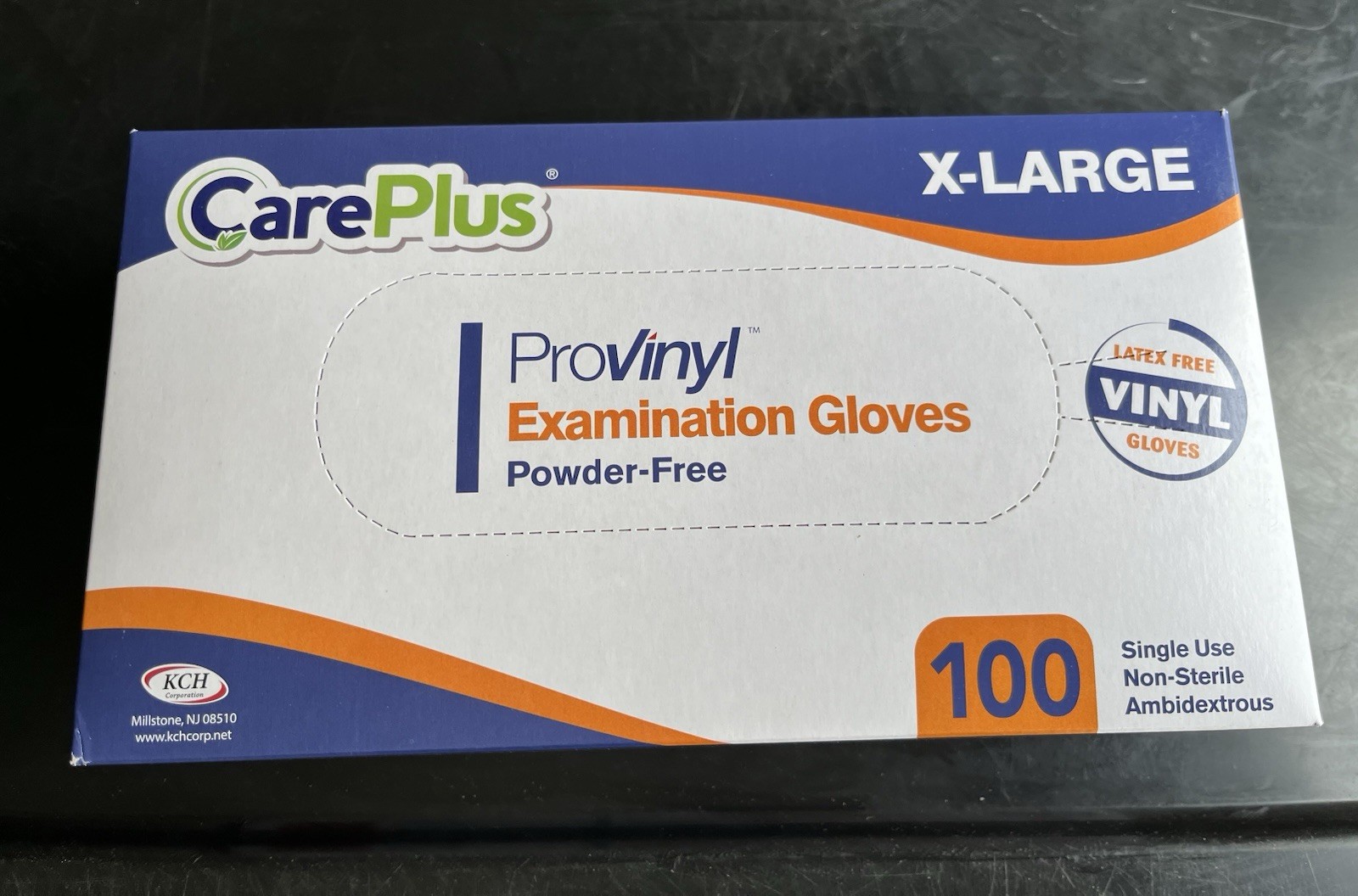 Disposable Vinyl Gloves XLarge 100/box Powder Free Latex Free Care Plus Lot of 2