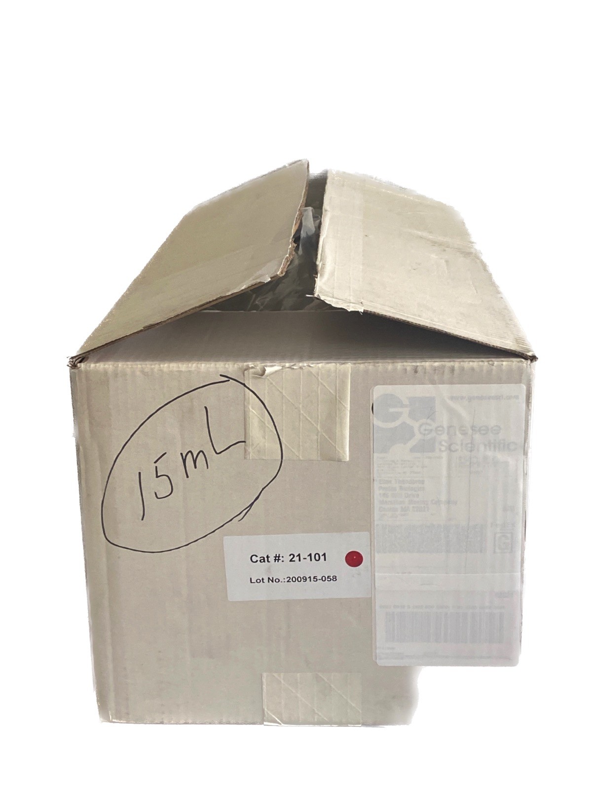 (500) GENESEE GenClone 15mL PP Graduated Conical Centrifuge Tubes w/ Caps 21-101