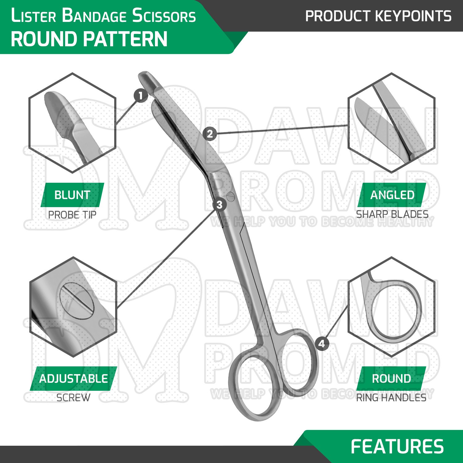 Lister Bandage Scissors 3.5″ Round Pattern EMT Surgical Medical Instruments