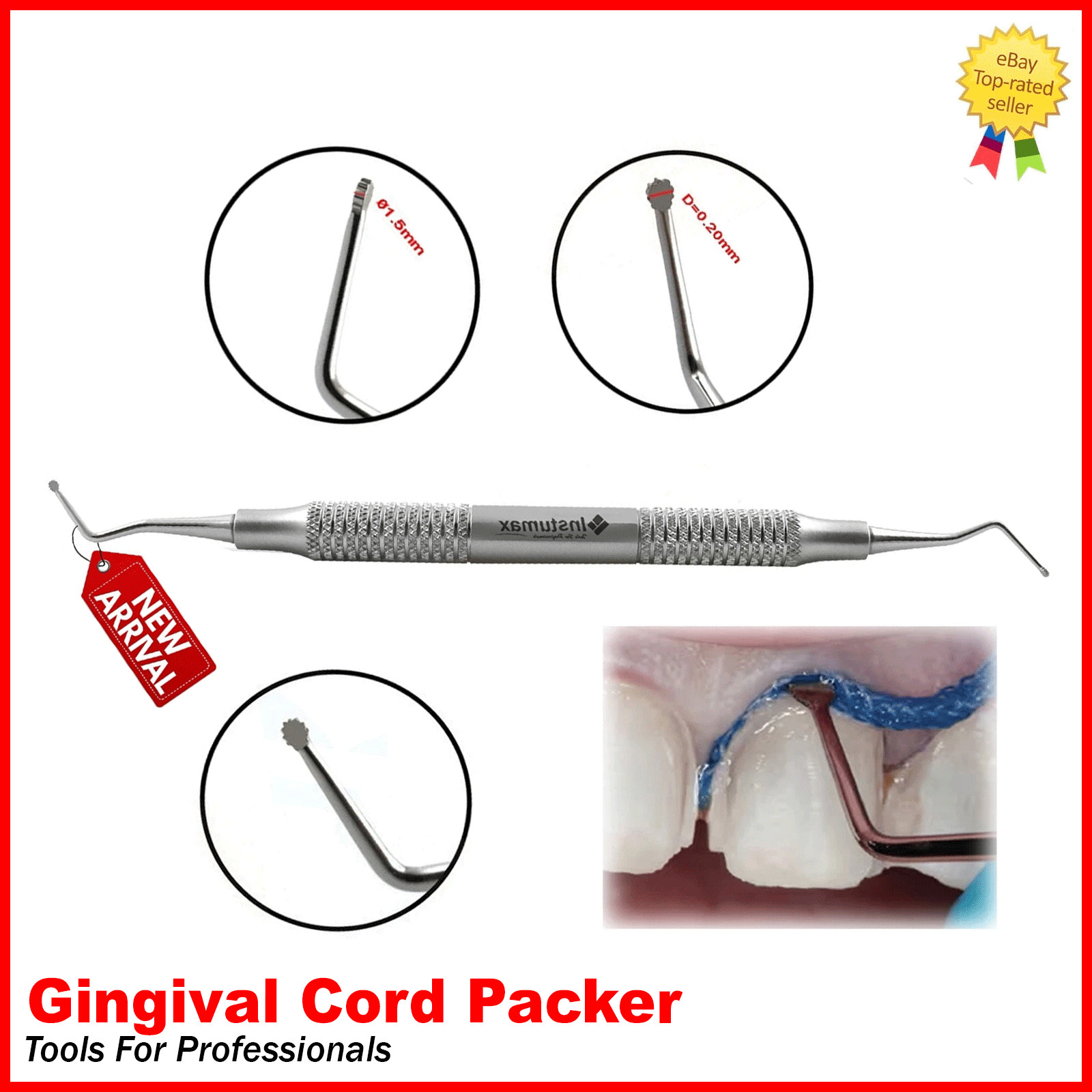 Dental Cord Packer Small Tip Gingival Atraumatic Retraction Surgical Instruments