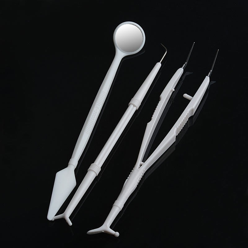 Disposable Dental Examination Kit 3 Pcs Basic Instruments Mirror Tweezer Probe