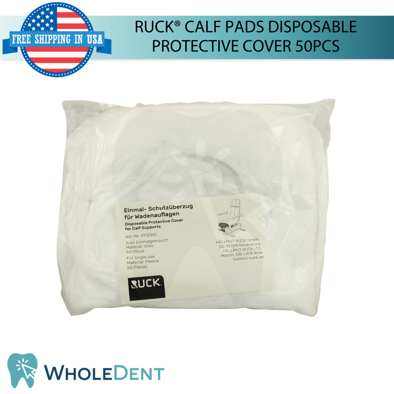 Ruck® Calf Pads Disposable White Protective Covers 26x22x8cm 50pcs Hygienic Fit