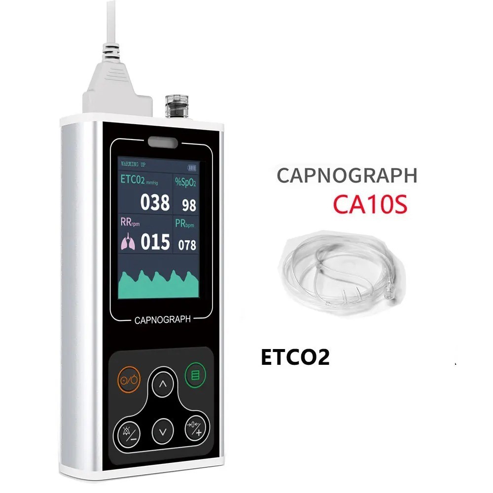 EtCO2 Monitor Portable Capnograph, End-Tidal Carbon Dioxide Respiratory Monitor