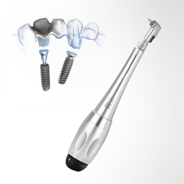 Dental Universal Implant Kit Torque Wrench Contra Angle Handpiece & 16 Drivers