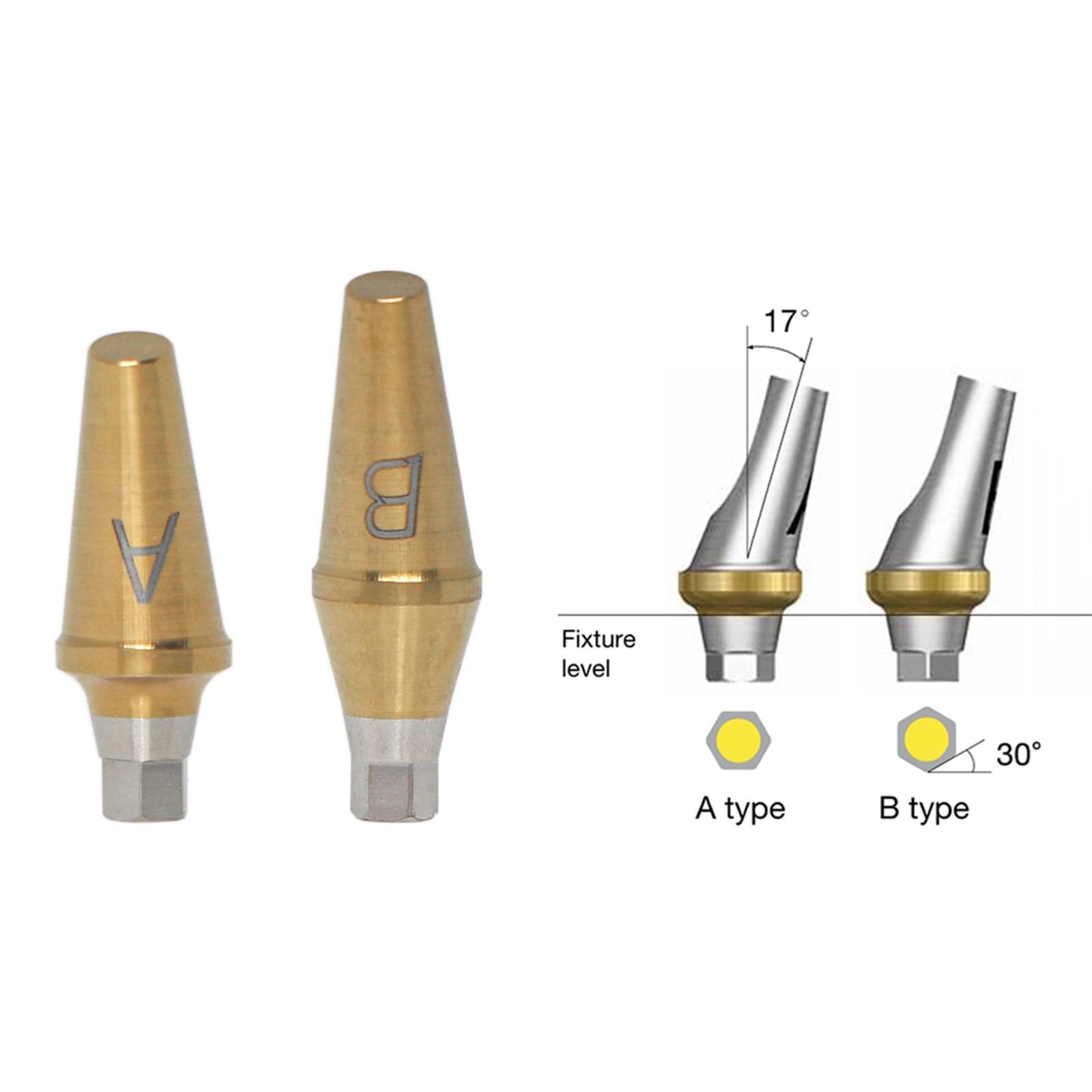 US Dental 17° Angled Anatomic Abutment Mini Regular Ø4.5/5.0mm Fit Hiossen Oss