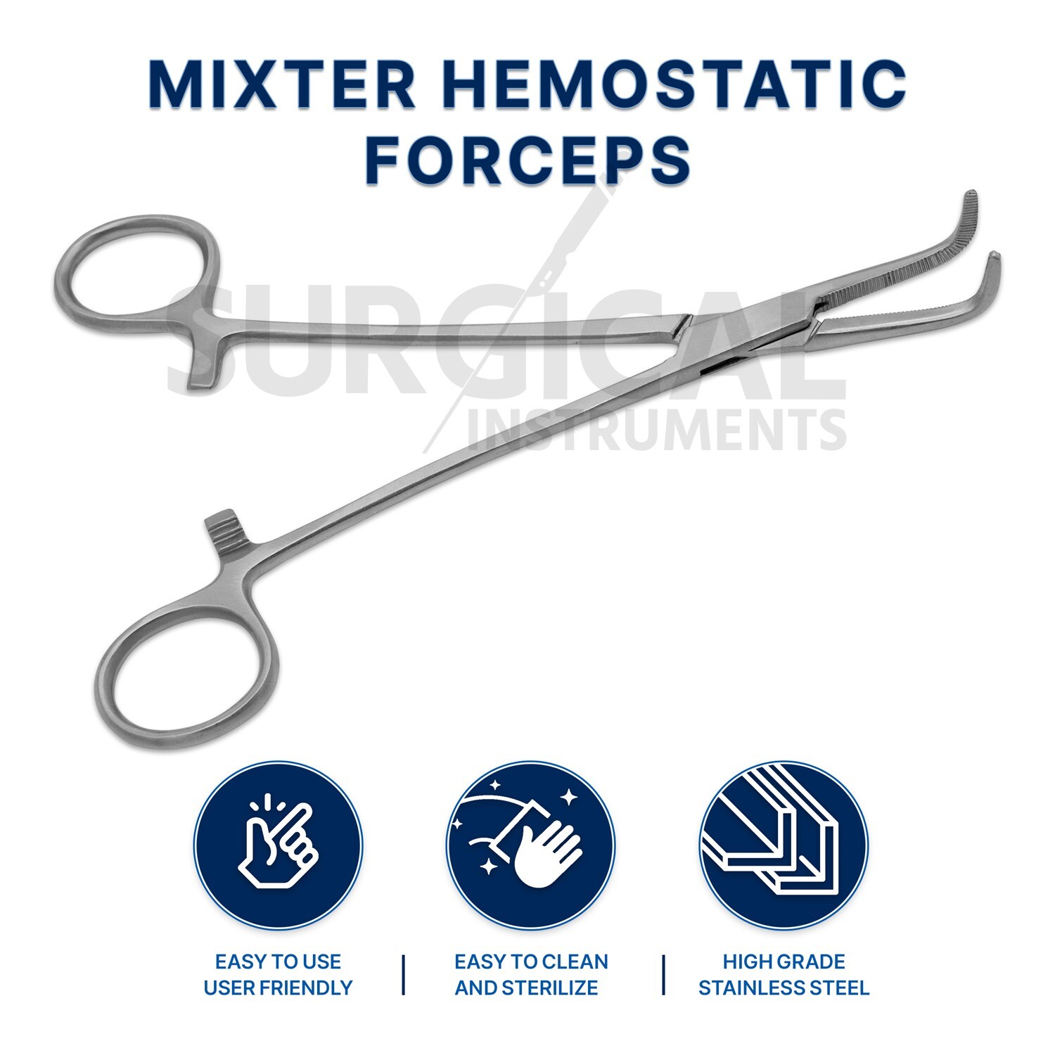 MIXTER Forceps Surgical Veterinary Instruments 8″ – Fully Curved German Grade