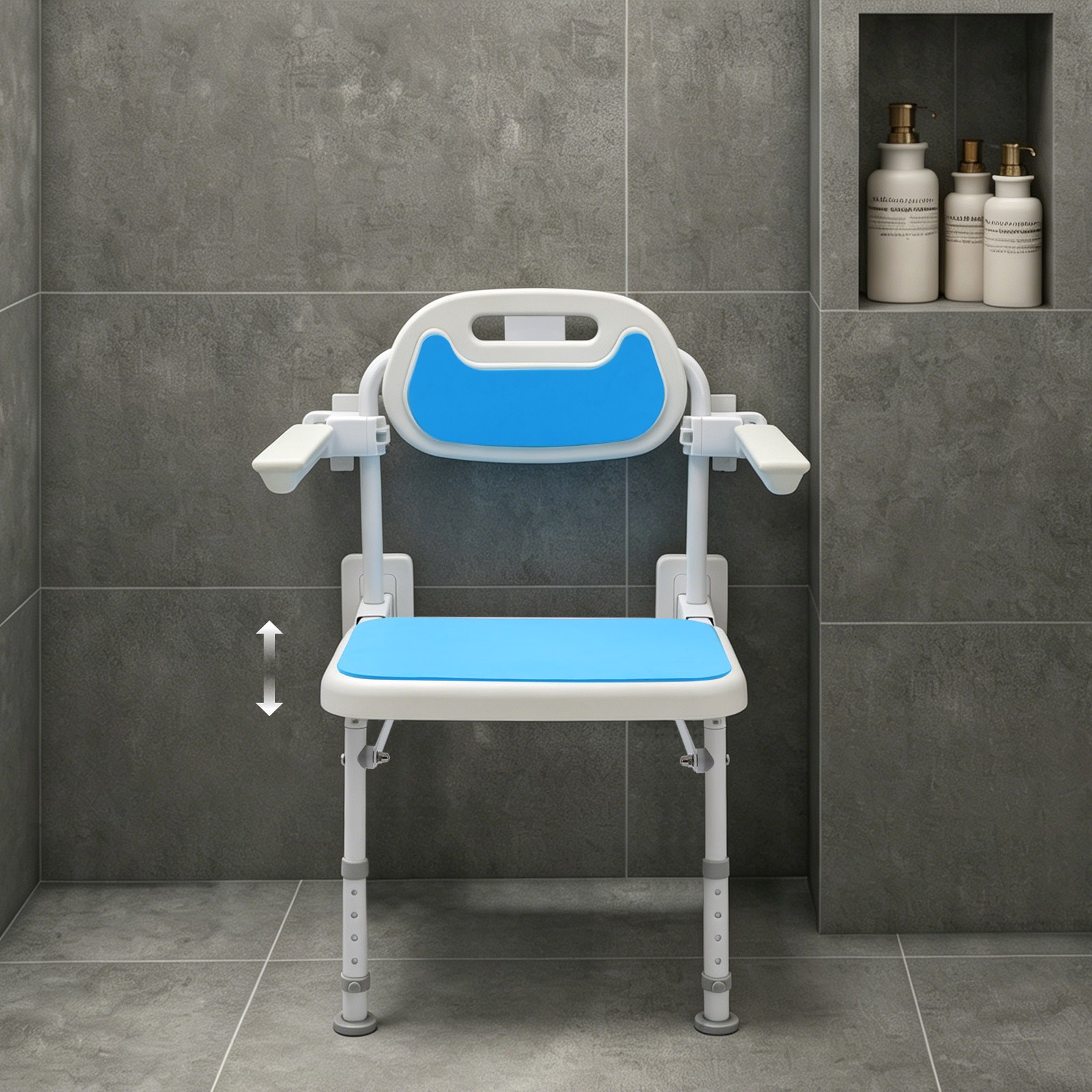 Wall Mounted Folding Shower Chair Folding Shower Chair with Backrest Height