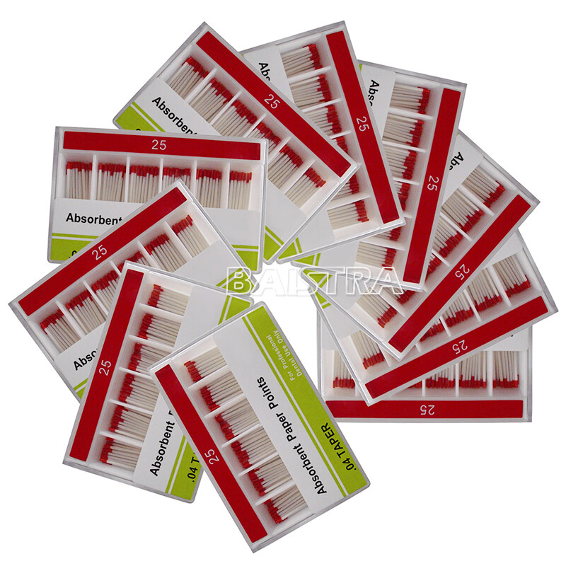 Dental Root Canal Absorbent Paper Points Color Coded Taper .02/.04/.06 #15-40