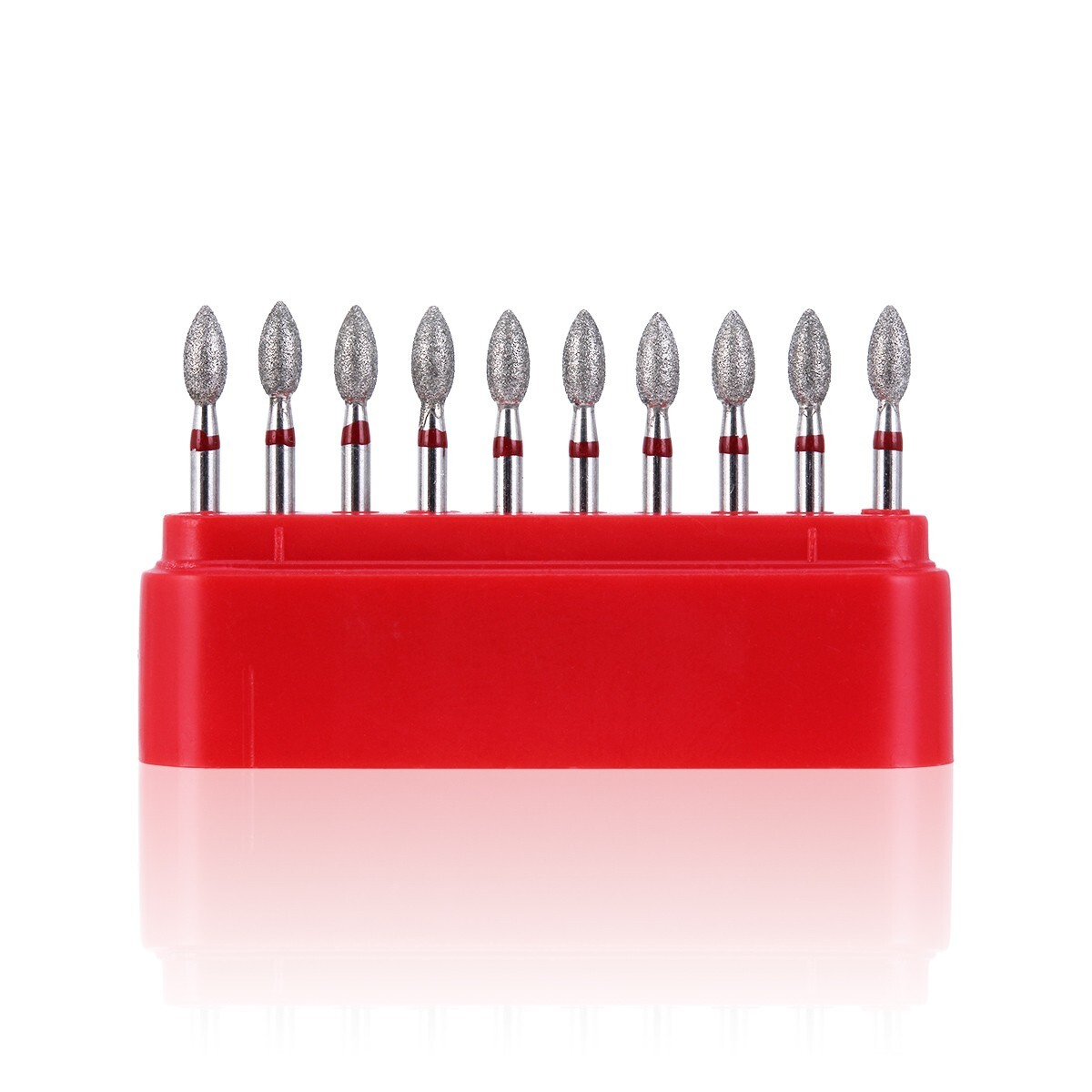 10Pcs Dental Diamond Burs FG Football #368-023F Fine Red DEFEND Friction Grip