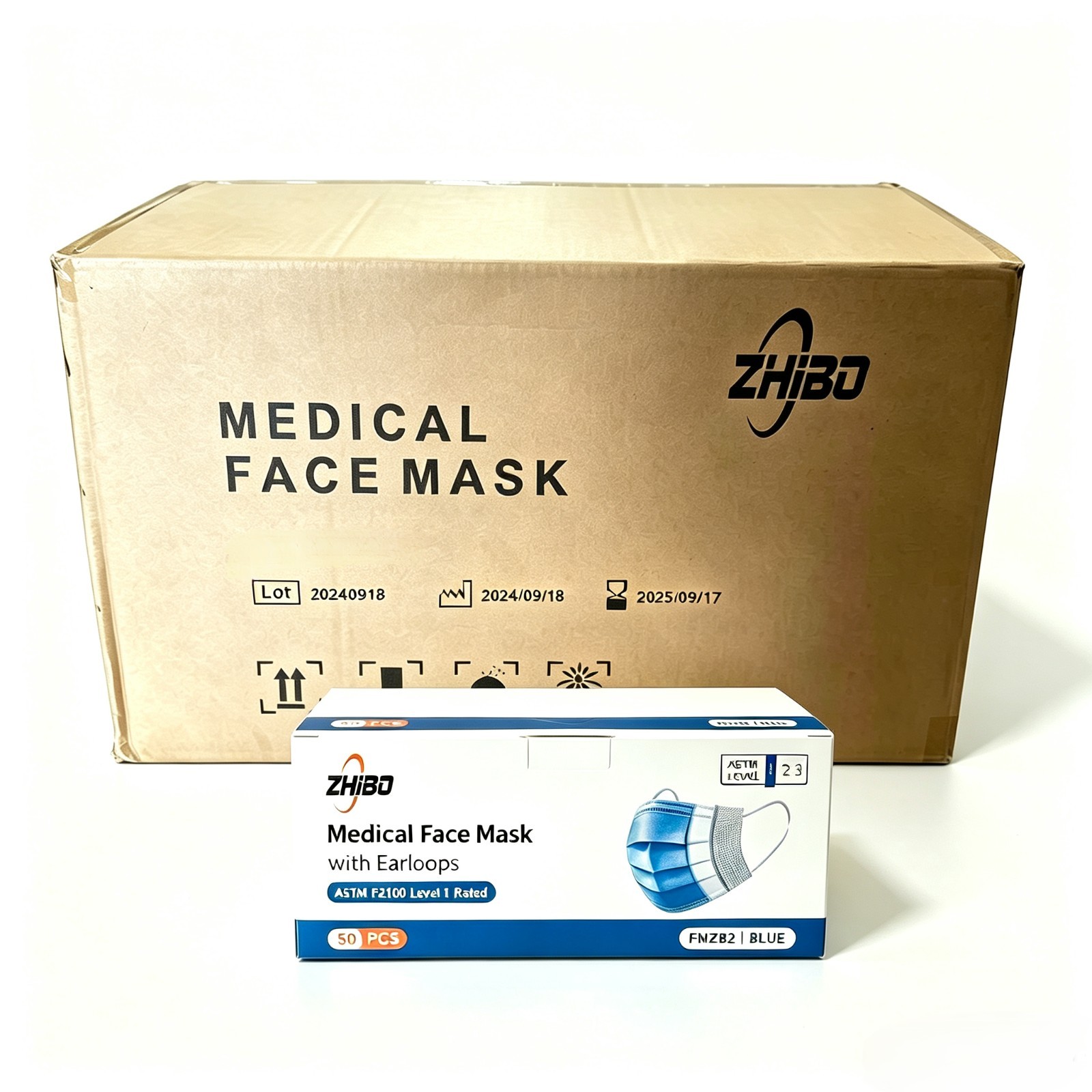 2000PCS Disposable Medical Face Masks ASTM Level 1 Blue 40 Boxes Wholesale