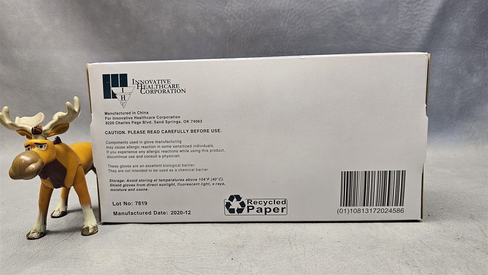 (1000) DermAssist Blue Stretch Vinyl Exam Gloves Medium Powder Free Non-Sterile
