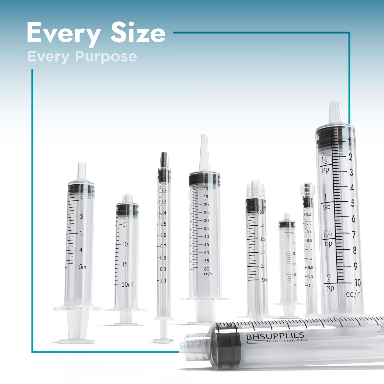 BH Supplies 10ml Luer Slip Tip Syringes No Needle – Sterile, Individually