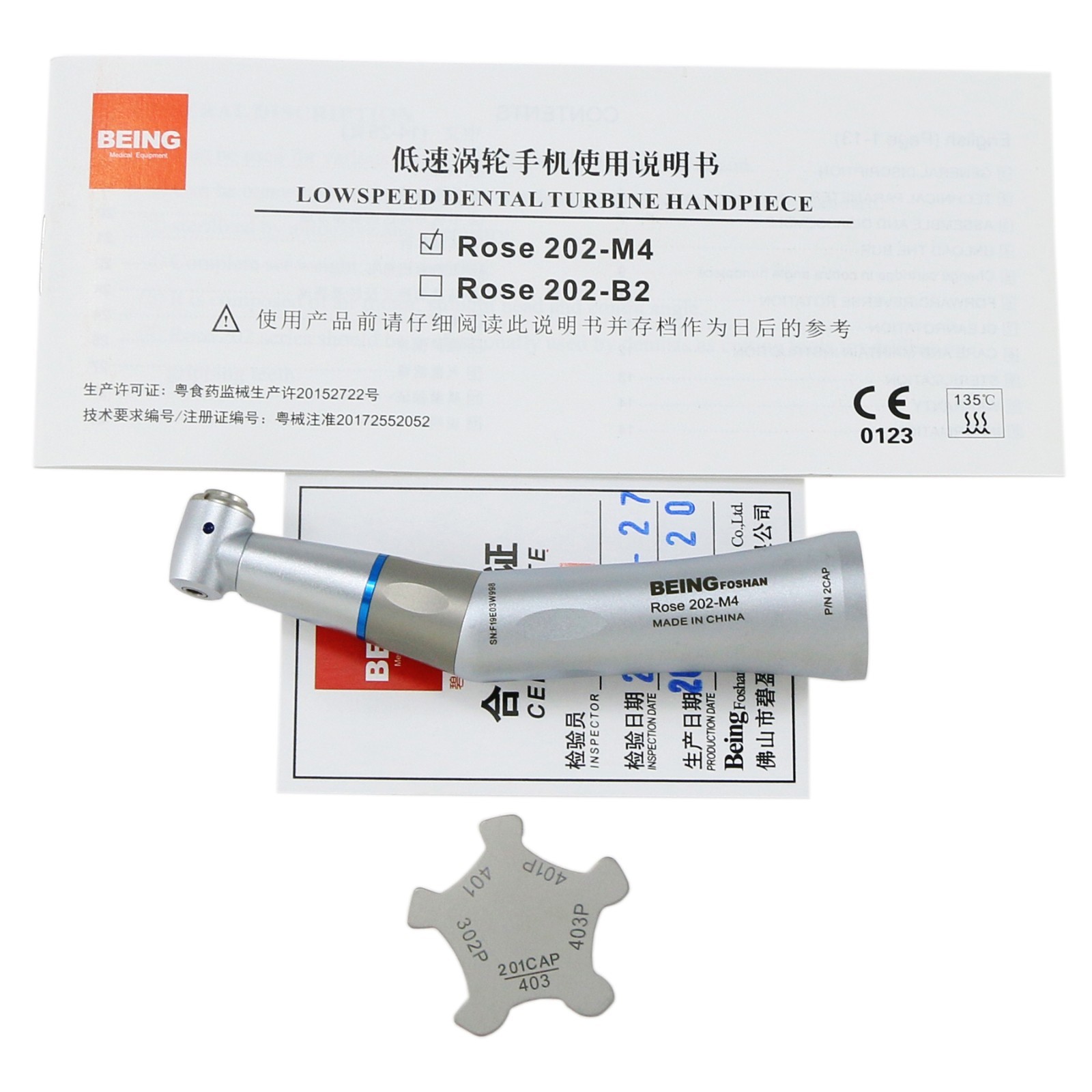 BEING COXO Dental Contra Angle Straight Handpiece Slow Speed Air Motor KAVO NSK