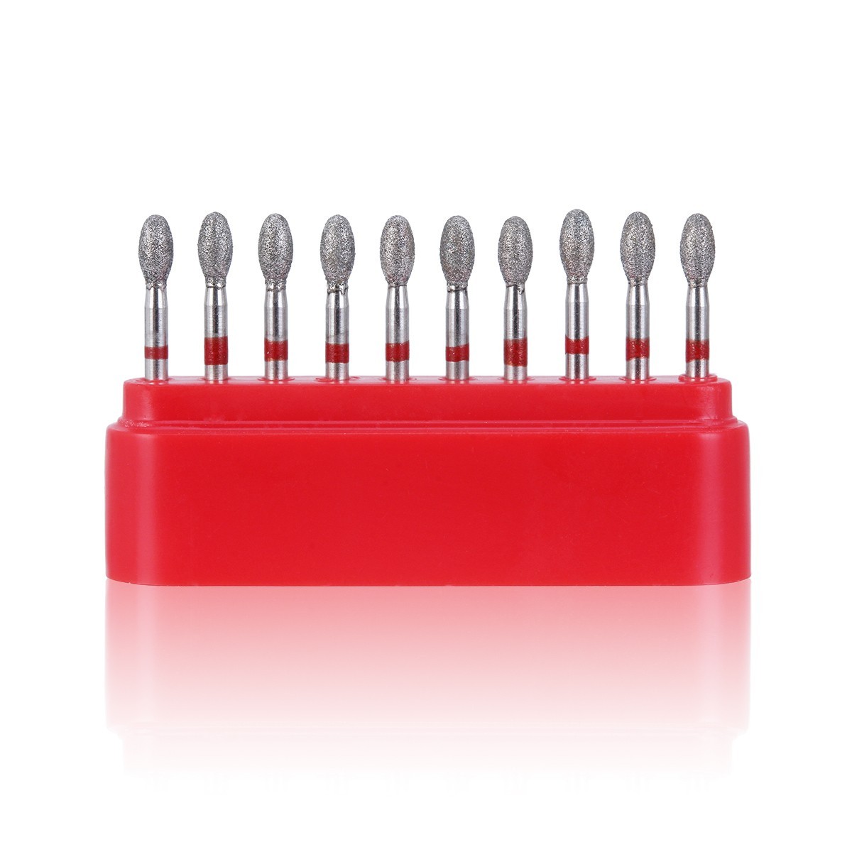 10Pcs Dental FG Diamond Burs Fit Handpiece Football #379-023F Fine Red AZDENT