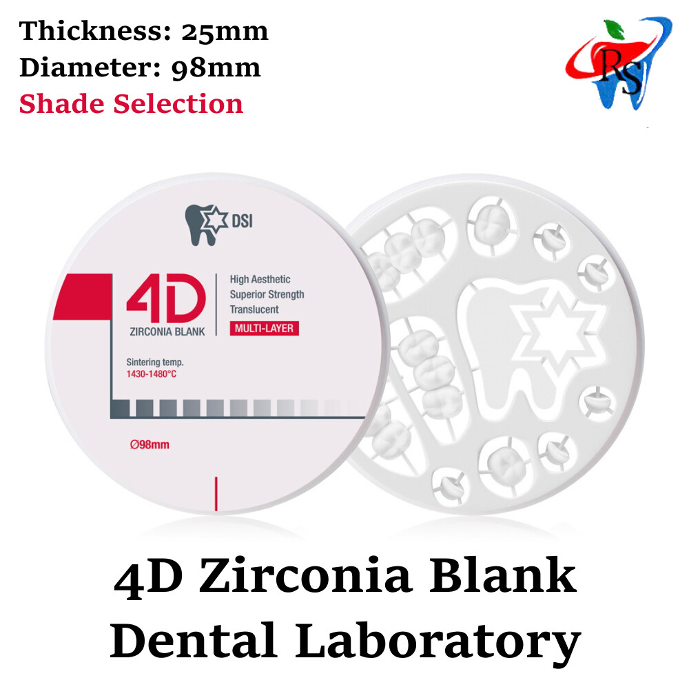 Crown & Bridge Dental Lab Milling RS 4D Zirconia Blank Disc Thickness 25mm