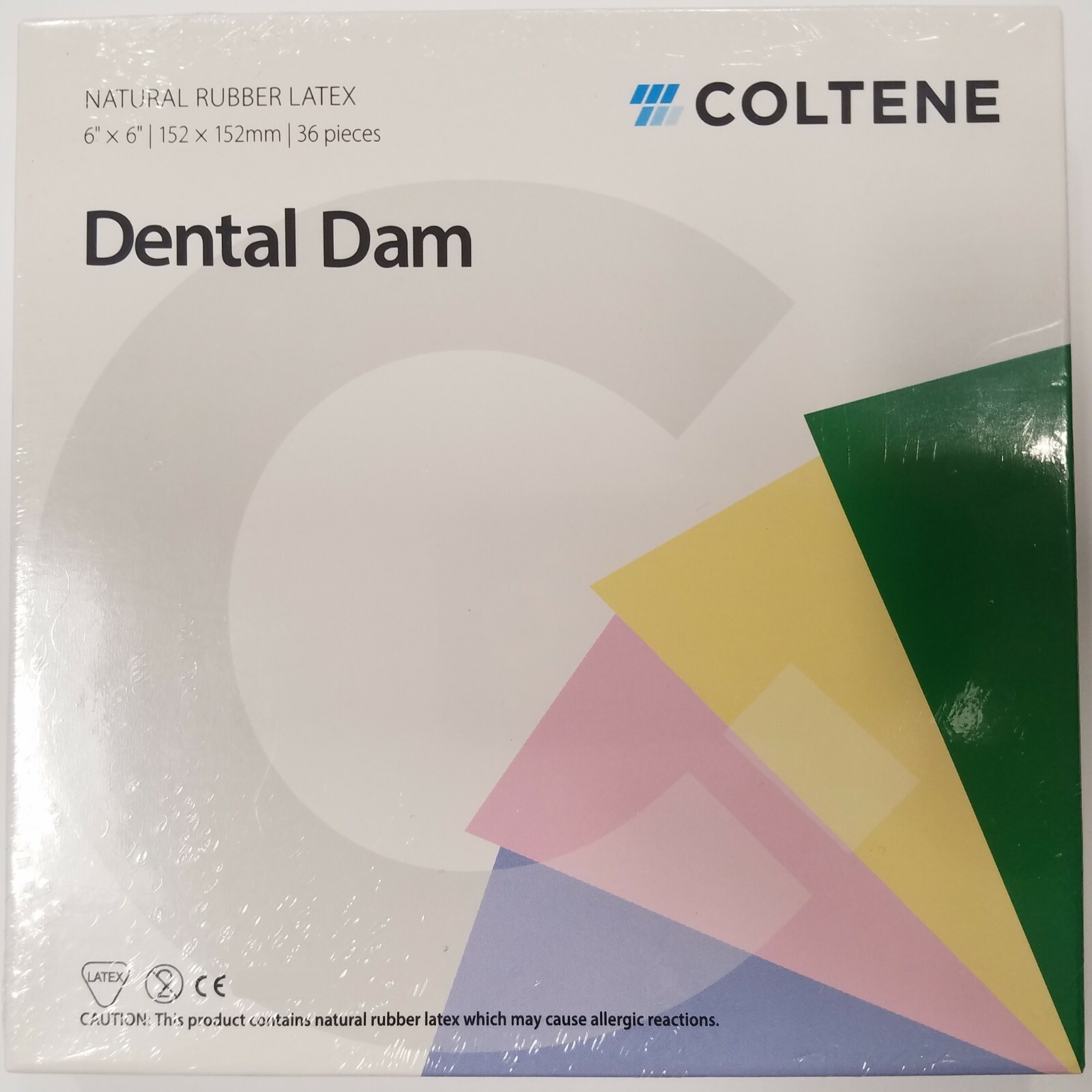 *36-Pieces* Coltene Hygenic Dental Dam 6″ x 6″ Rubber Latex Medium Light H00534