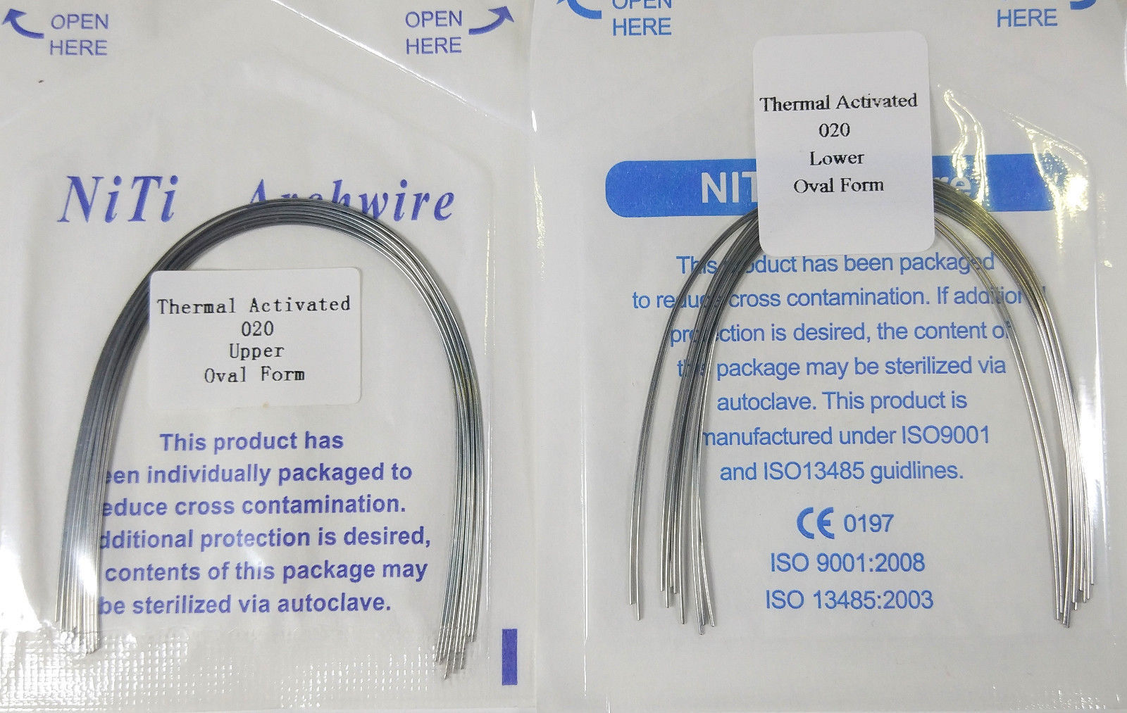 50Packs Dental Orthodontic Arch Wire Thermal Activated Round Niti Ovoid Form