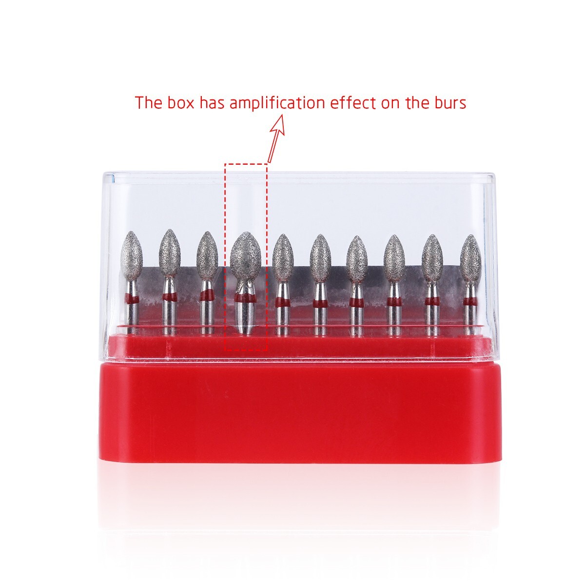 10Pcs Dental Diamond Burs FG Football #368-023F Fine Red DEFEND Friction Grip