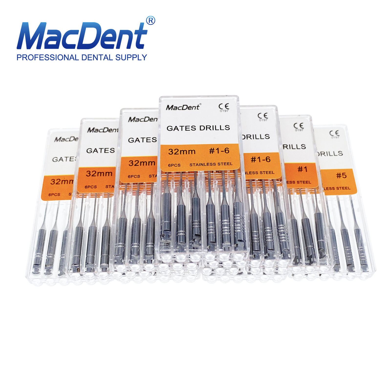 MacDent Dental Endodontic Peeso Reamers/Gates Drill Stainless Steel Engine Use