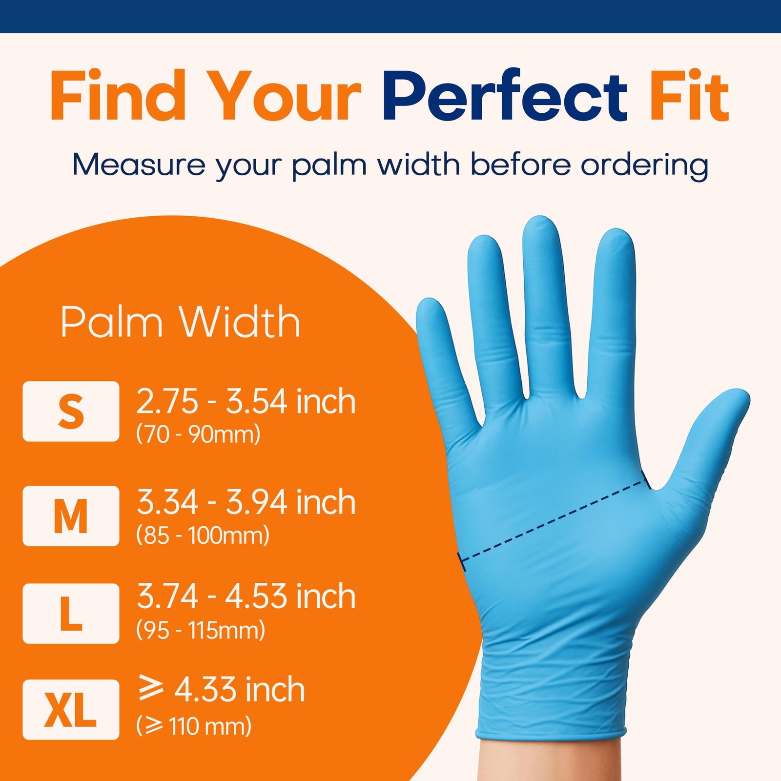 Supmedic Medical Nitrile Exam Gloves, Latex-Free, Large, Blue (Large)