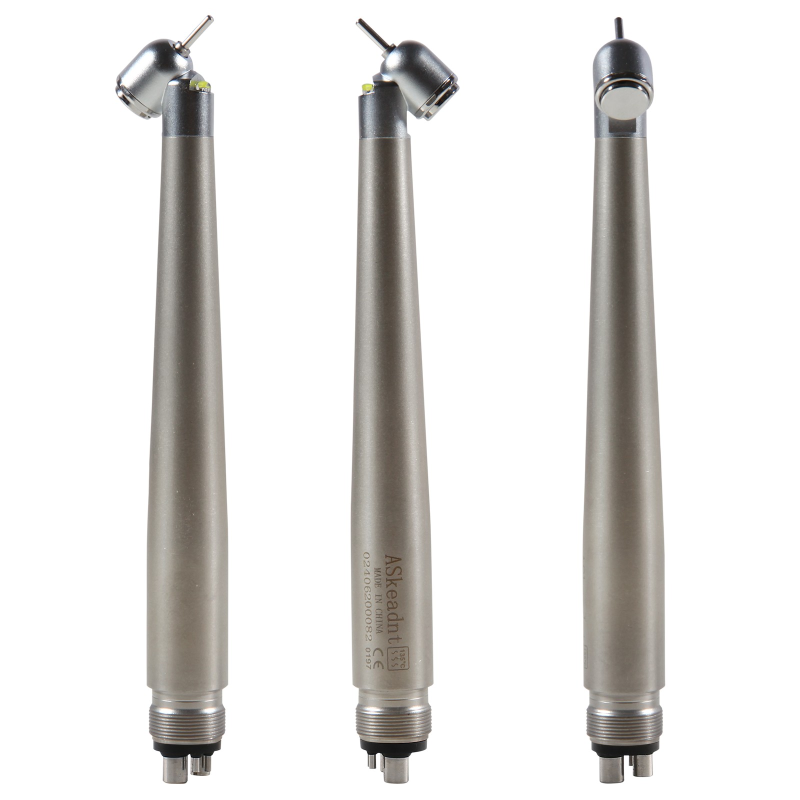 ASkeadnt Dental 45 Degree Surgical High Speed Handpiece Push Button LED 4 Holes