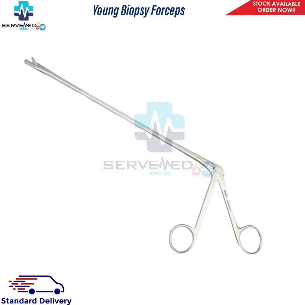 2x Kevorkian Young Biopsy Forceps, 9.5 Shaft, 3.5×8 mm Bite, Teeth on Lower Jaw