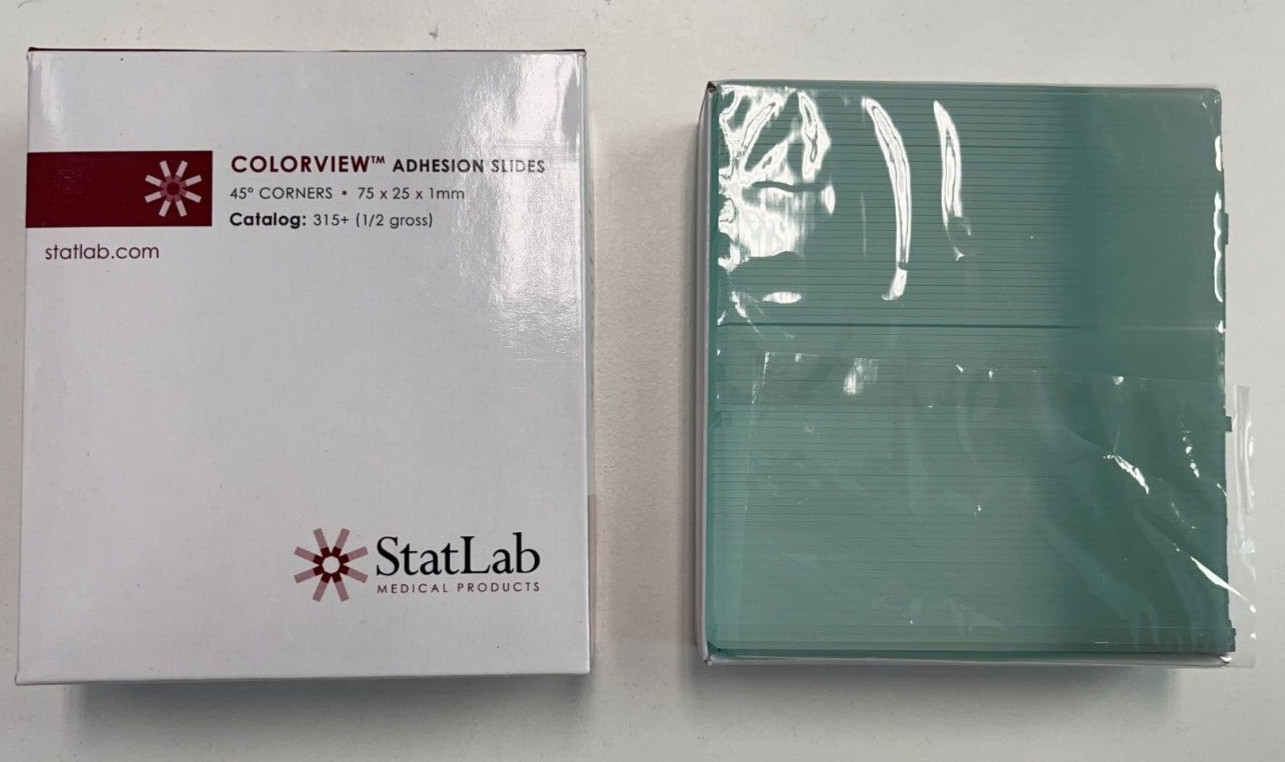 Statlab Microscope Adhesive Slides 75x25x1mm Catalog: 315+ 72pcs EXP 10/15/2021