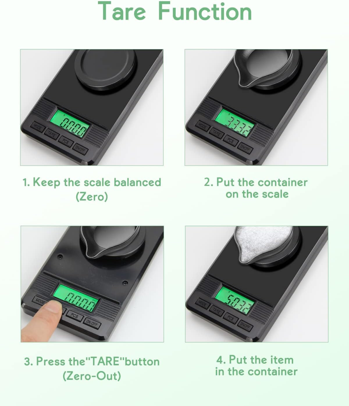 Milligram Scale 50g/0.001g, Digital Mg Scale with 50g Calibration Weight and Acc