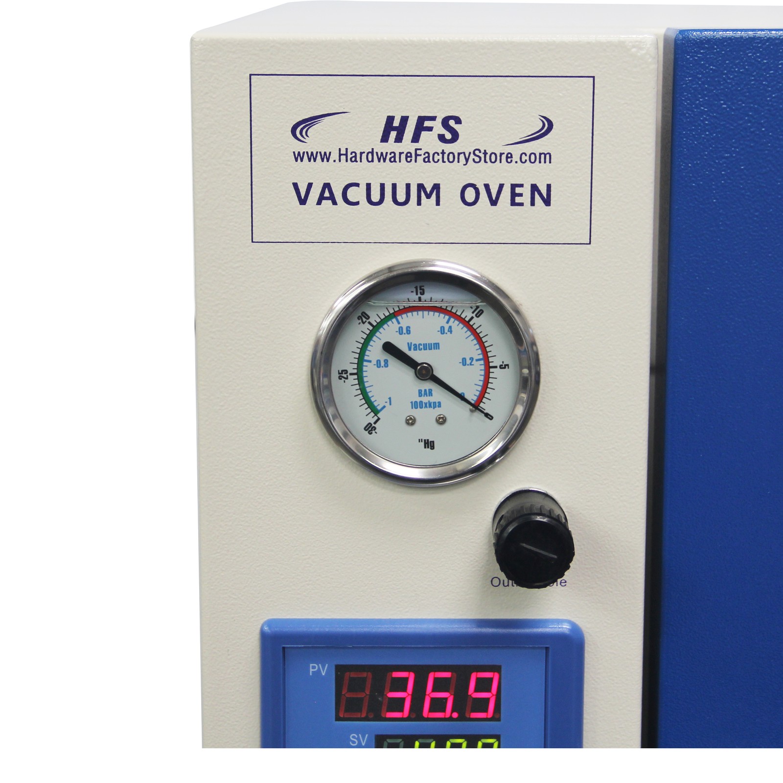 HFS(R) 1.9 Cuft Stainless Vacuum Oven – 10 Shelves, Led Lights, Vac Pump & Hose