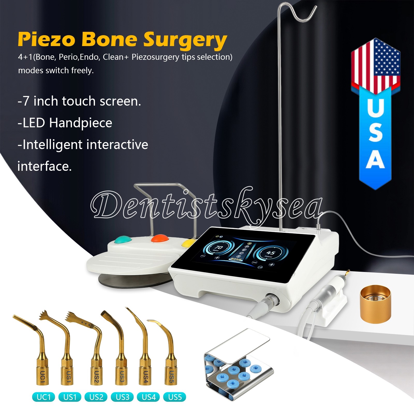 USA STOCK ENDO SURGICAL SURGIC LED TOUCH MOTOR HANDPIECE ULTRASONIC BONE CUTTER