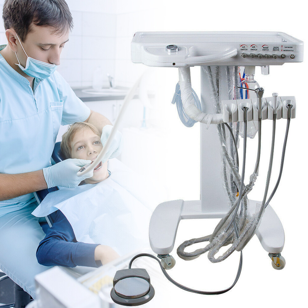 545W Dental Delivery Unit Treatment System Cart Equipment Mobile 4H Compressor