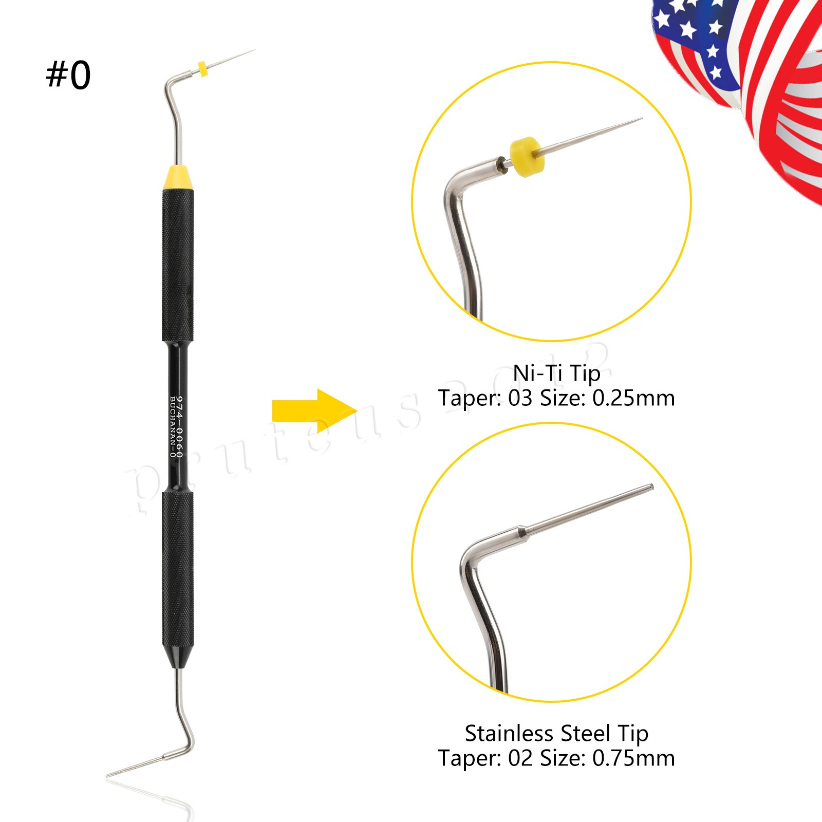 Dental Sybronendo Endo Buchanan Hand Plugger Niti Tip Fill Obturation-0,1,2