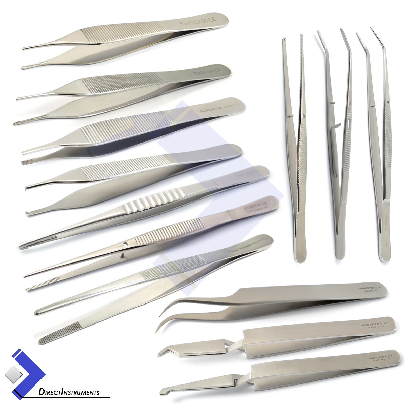 Surgical Tweezers Dental Medical Nursing Cotton & Dressing Forceps Serrated Tips