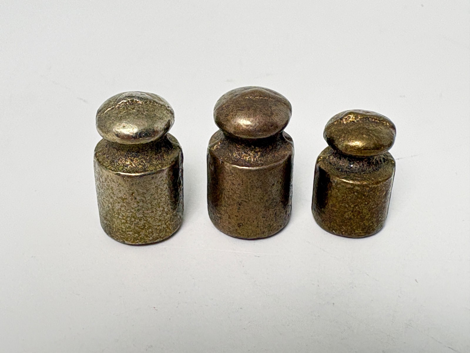 Knobbed Cylindrical & Collared Analytical Balance Scale Weights Lot of 7 Pieces