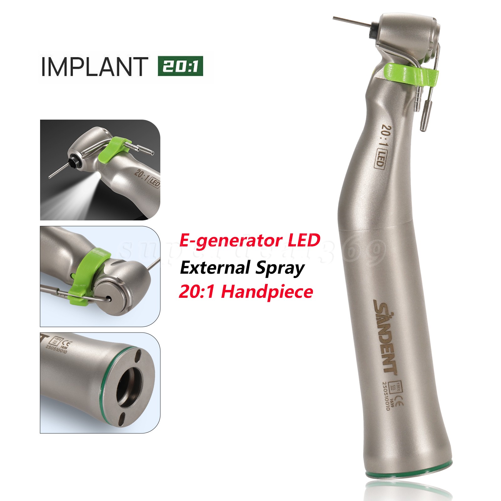 1-5 PCS led+, Surgical Contra Angle Dental Handpiece, LED 20:1 ds