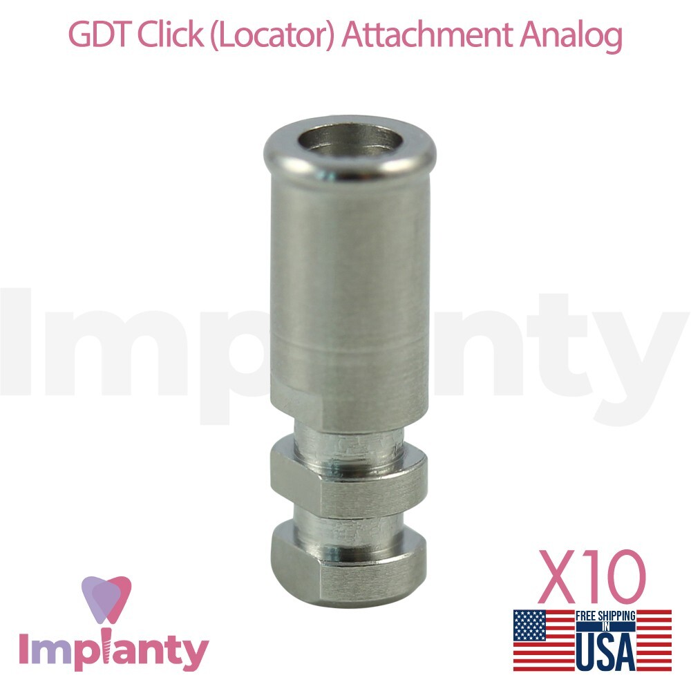 10x GDT Lock Attachment Analog 10.4mm Lokator Dental Fixture Dentistry Lab