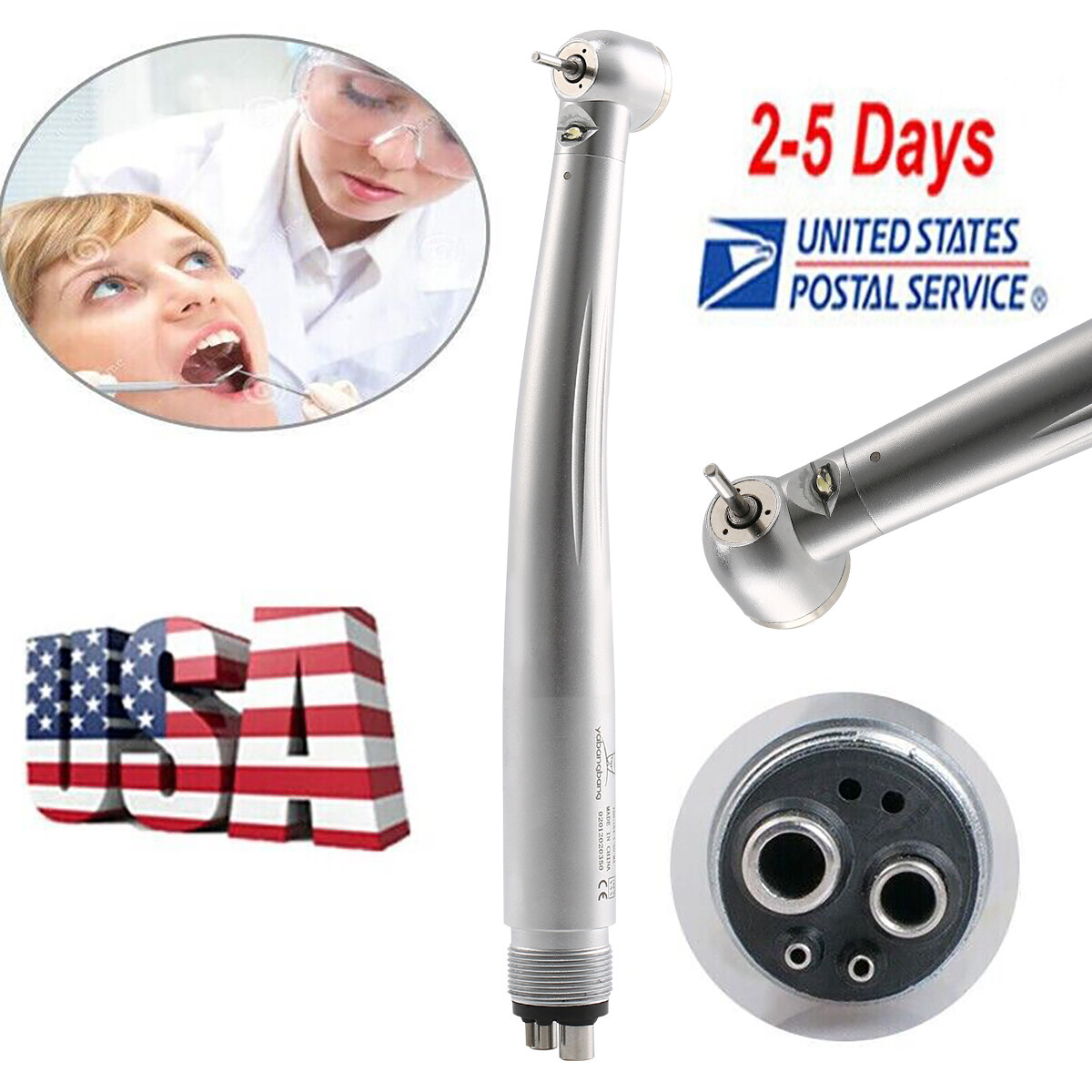 Dental Fiber Optic LED E-generator Handpiece / ENDO-Z Tungsten Carbide Burs Y