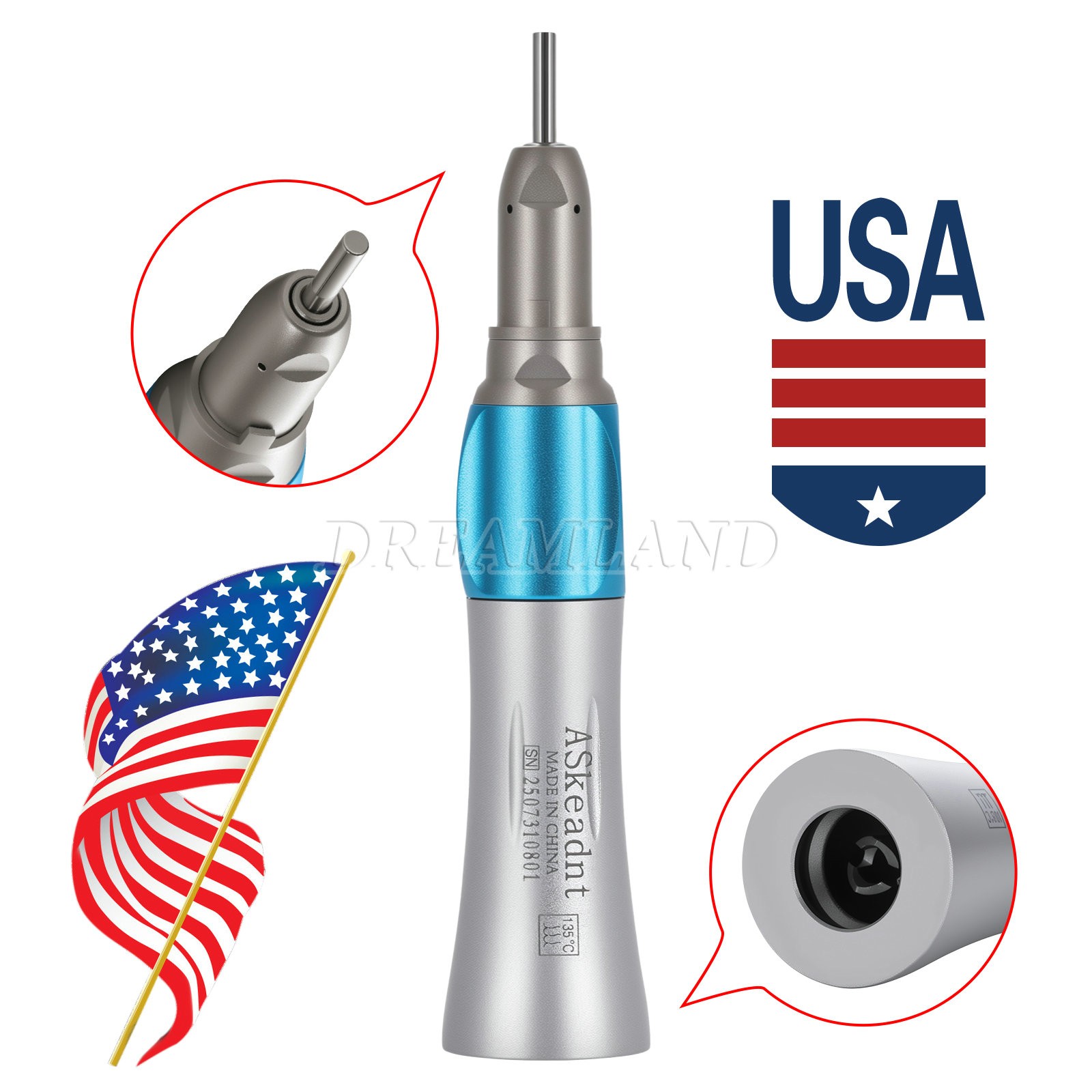 NSK Style Dental Slow Low Speed Handpiece Straight Contra Angle Air Motor 4 /2H