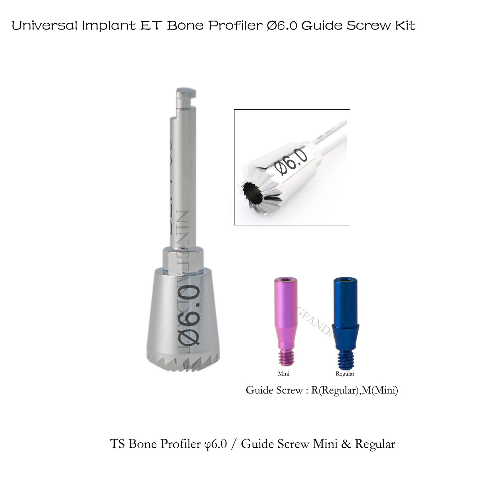 Universal Hiossen Adin Zimmer Mis Implant System Bone Profiler &Guide Screw Kit