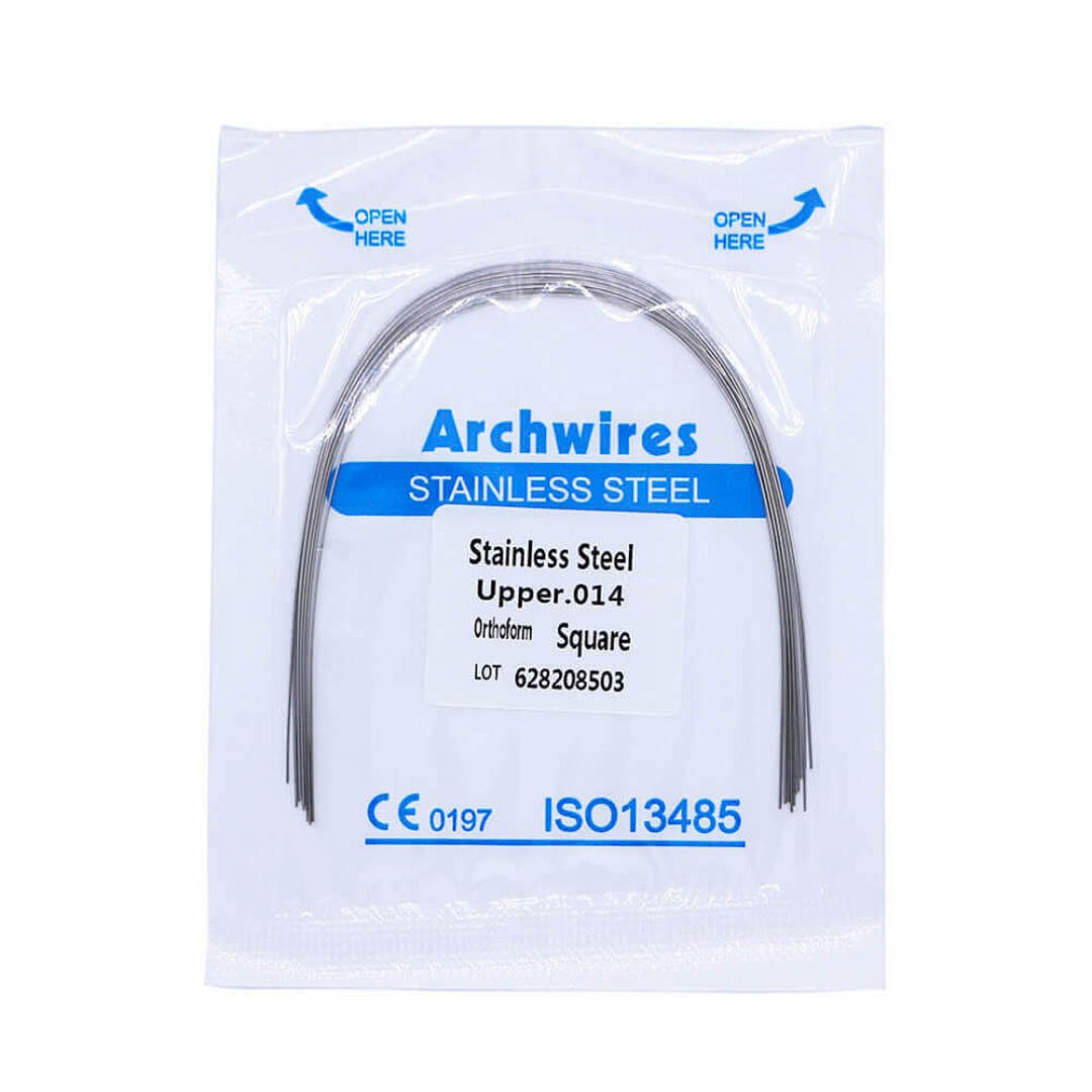 20×Dental Orthodontic Stainless Steel Round Arch Wires Square Form 014 Upper