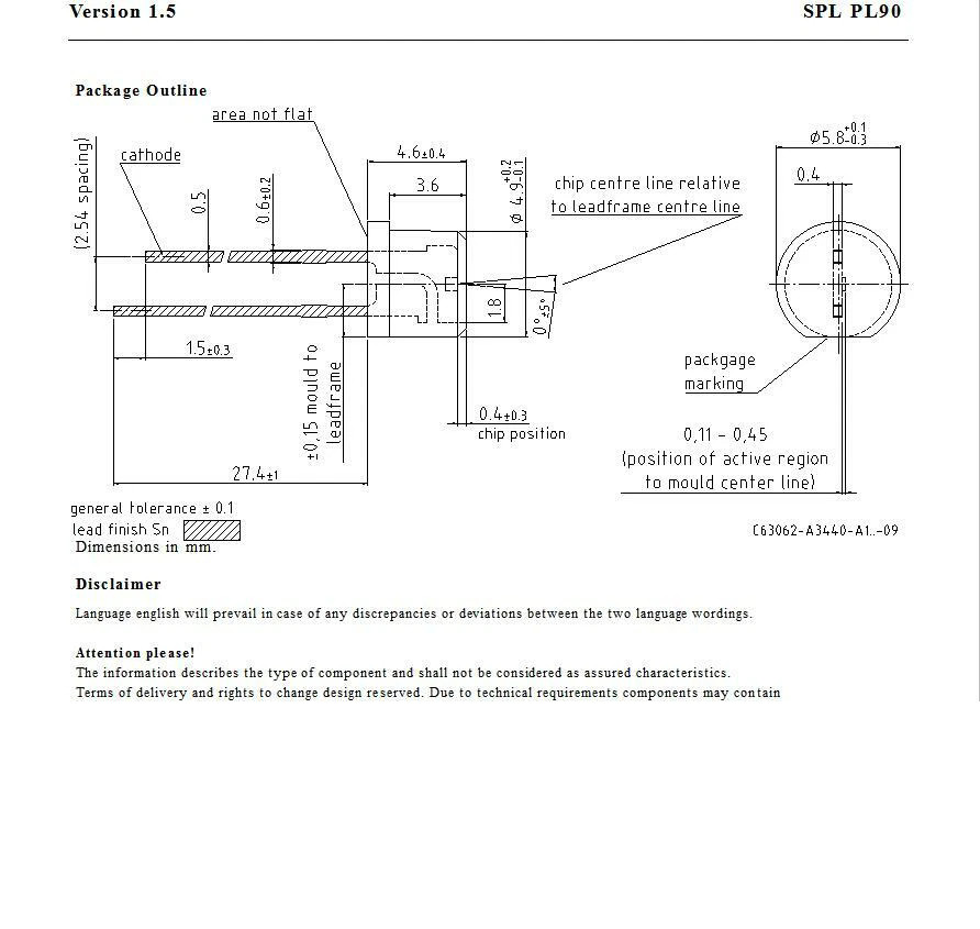905nm 25W/75W SPLPL90/SPLPL90-3 Pulsed Laser Diode