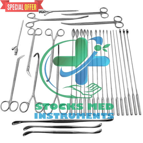 General Surgery Cholecystectomy Surgical Instrument Set of 25 Pieces