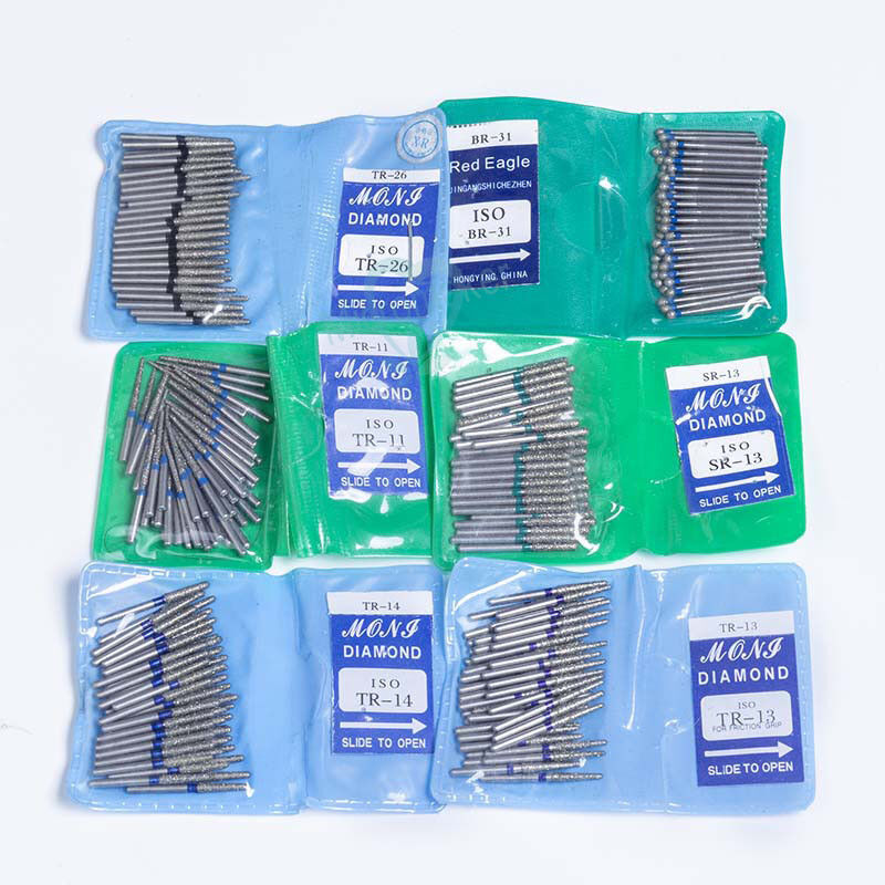 100 Pcs Dental Friction Grip For High Speed Handpiece Polishing Diamond Burs