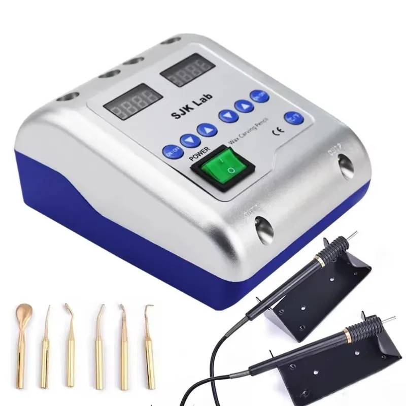 Electric Waxer Carving Knife Machine Double Pen+6 Wax Spoon 110-220V Wax Welding