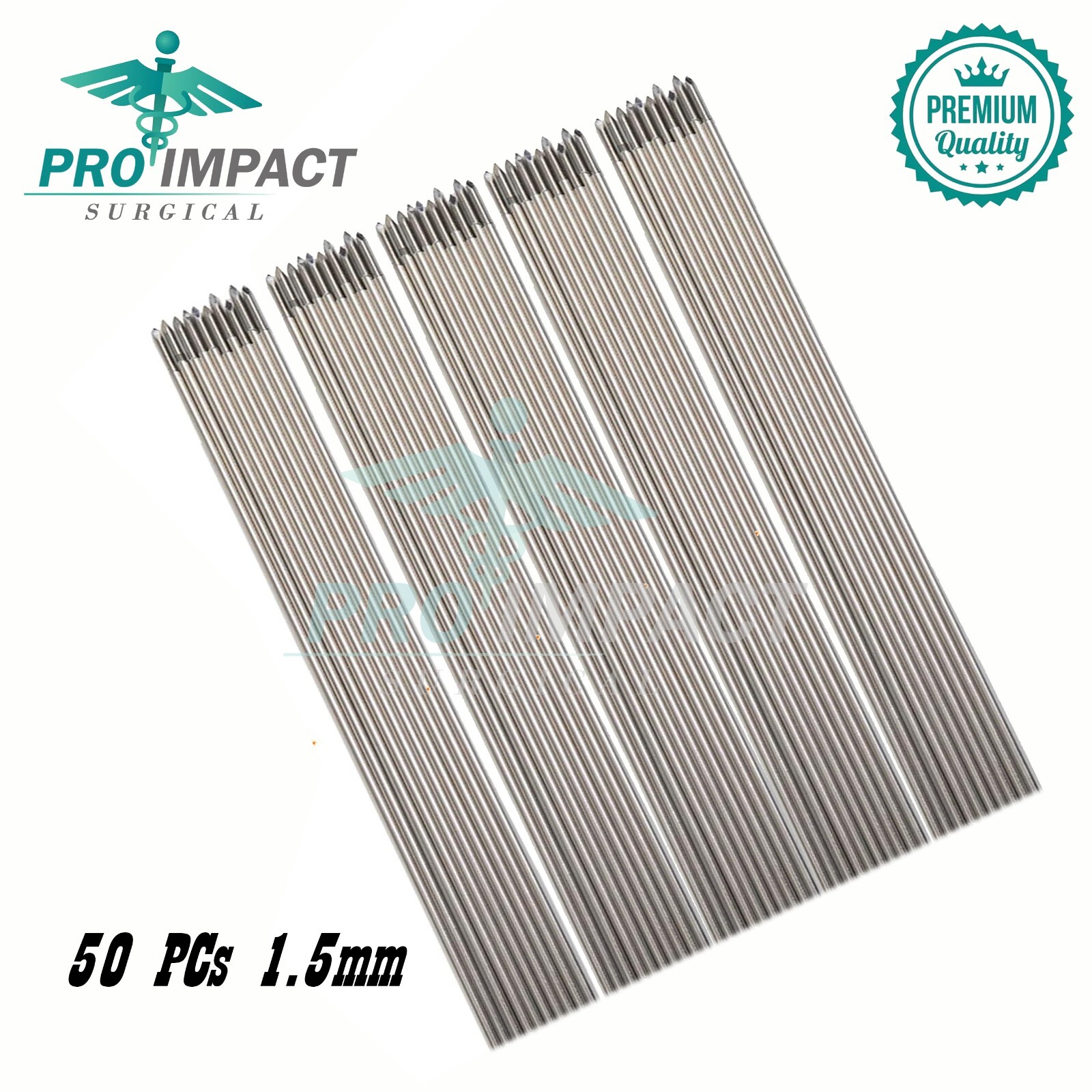 50pcs Orthopedic Kirschner Wire Pins Threaded K Wire 1.5mm Veterinary Kirschner