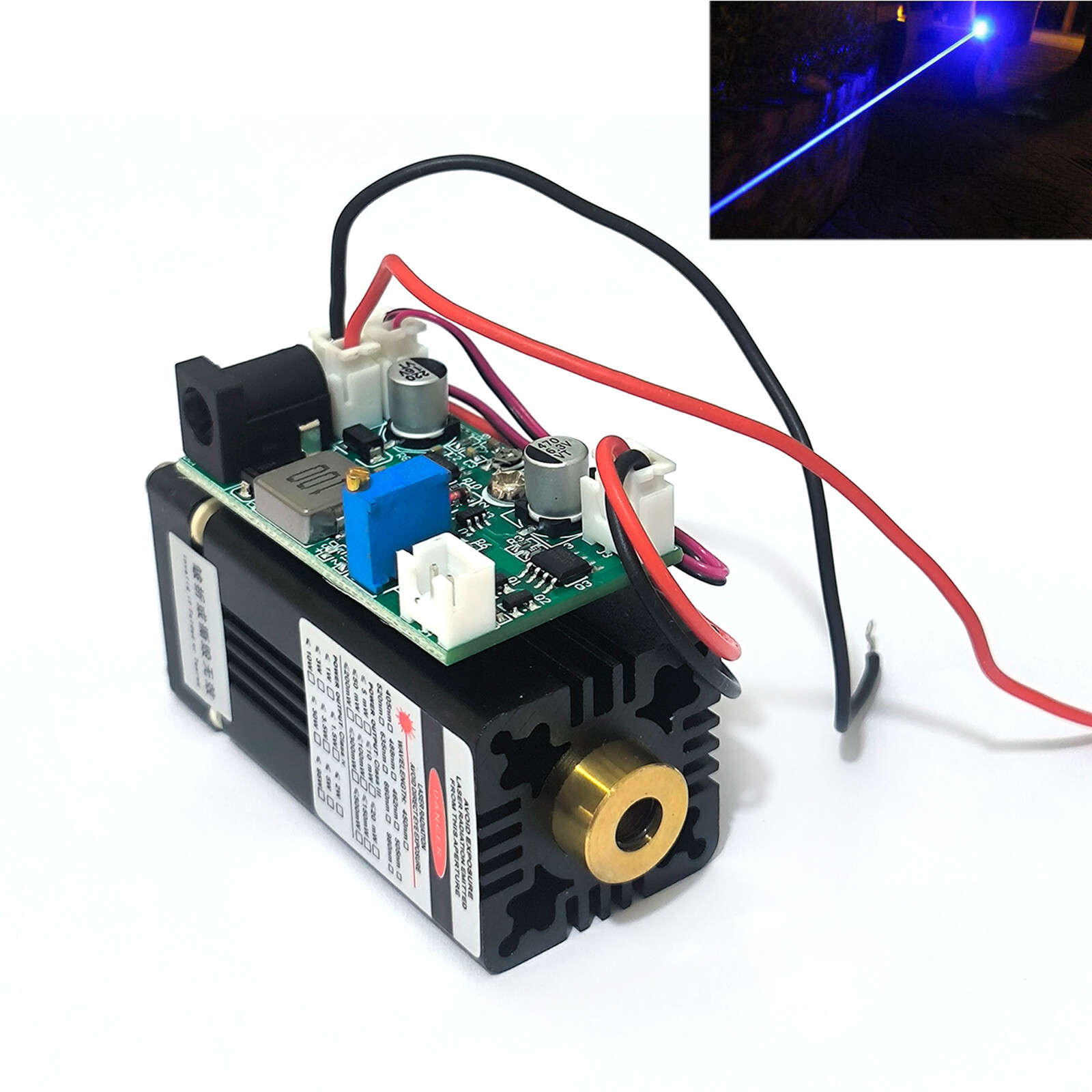 1pc Industrial High Power 450nm 2W 2000mW 12V Blue Laser Diode Module