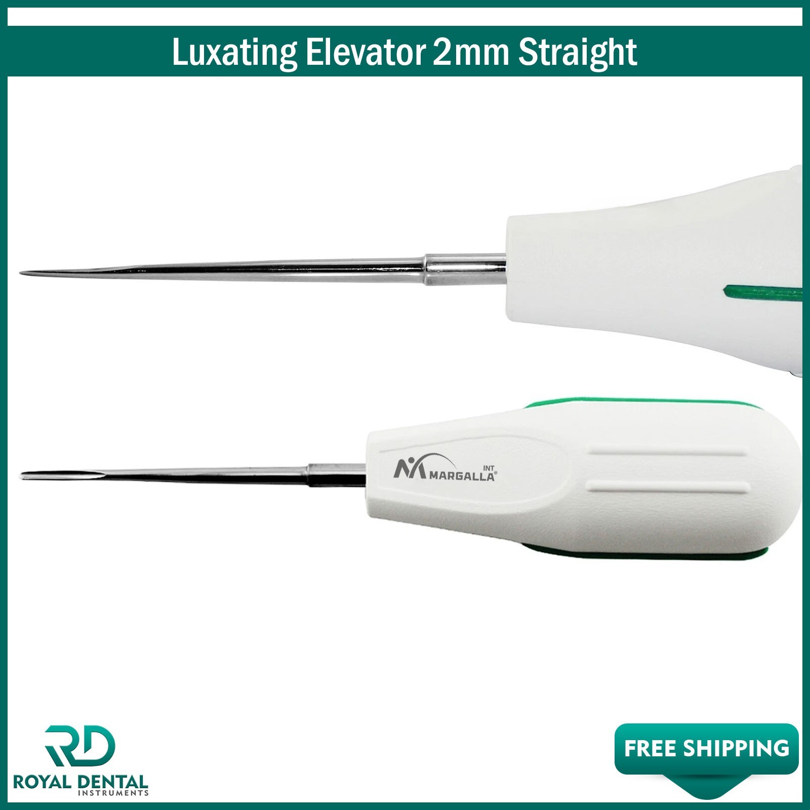 White Dental Root Elevator 2 mm Straig Oral Surgery PDL Luxating Tooth loosening