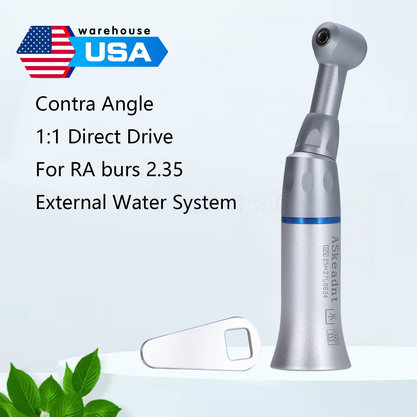 30* US Dental Slow Low Speed Push Contra Angle Handpiece For CA 2.35mm Burs